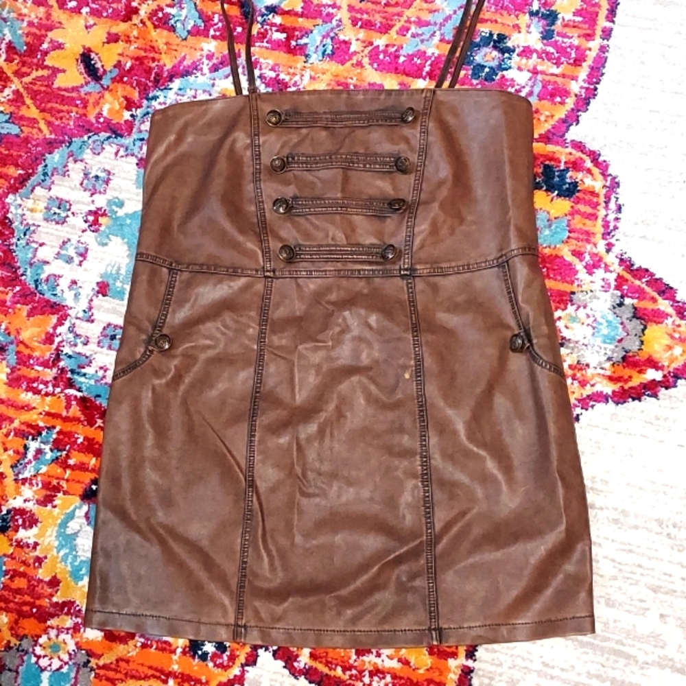 2x Faux Leather Mini Dress